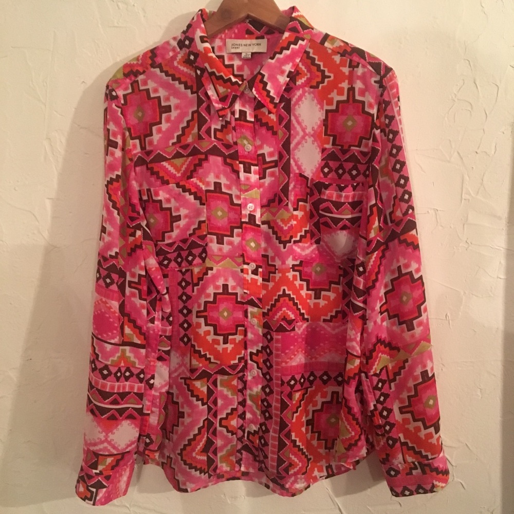 Aztec Pattern Ls Button Down - image 4